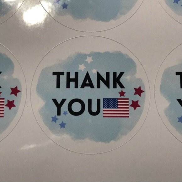 24 thank you patriotic American flag stickers size 2.10” - Picture 4 of 9